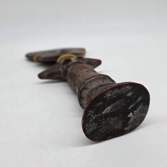 Vintage African Wood Sculpture Carved Statue Ashanti Ghana Fertility Doll 13" - Picture 10 of 10